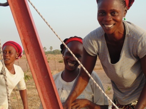 Ami Faye and Mann Faye pulling water from the well. I'm so proud of all of the women and their hard work!